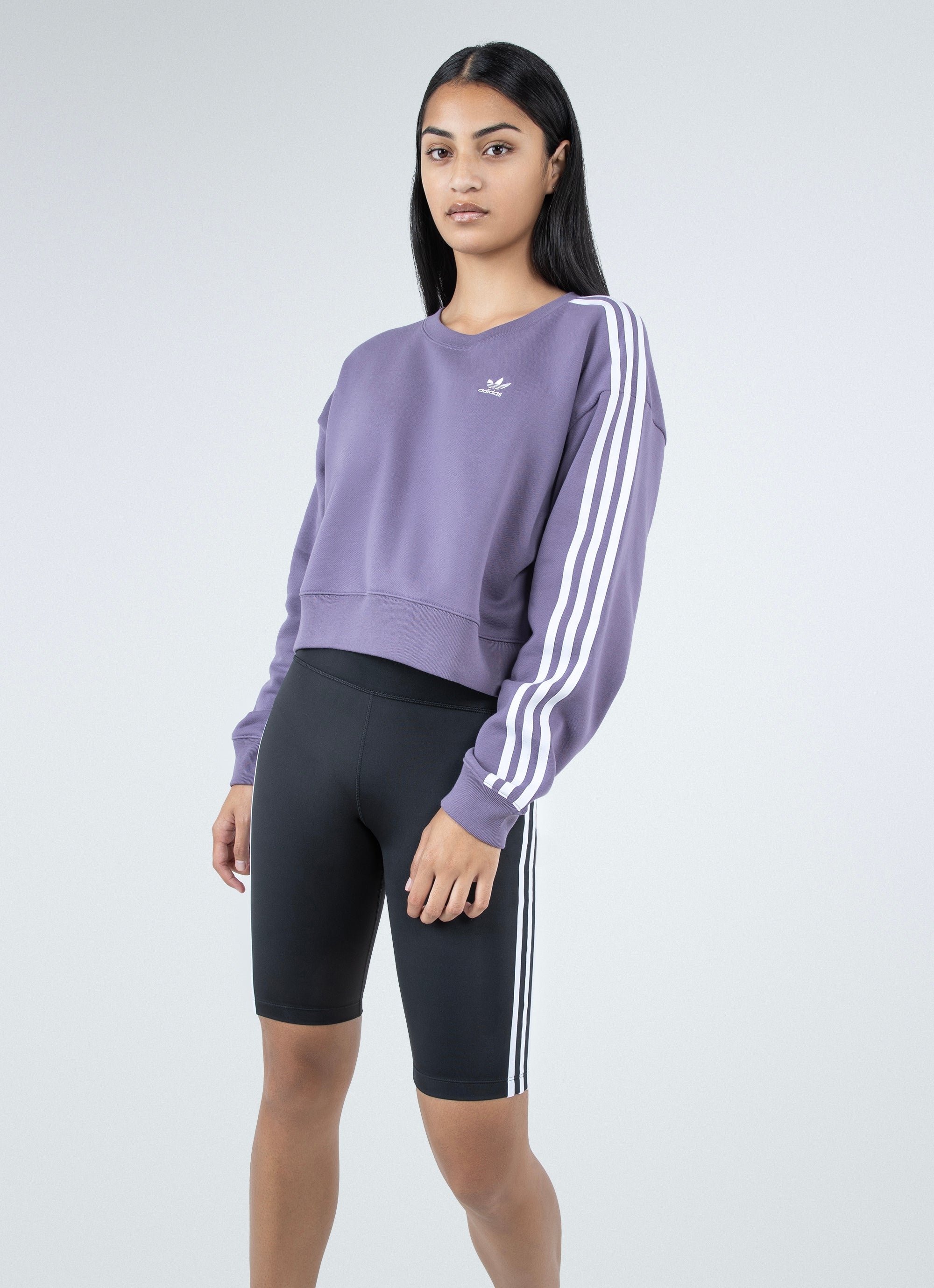Adidas 3s Sweatshirt - Womens in Purple
