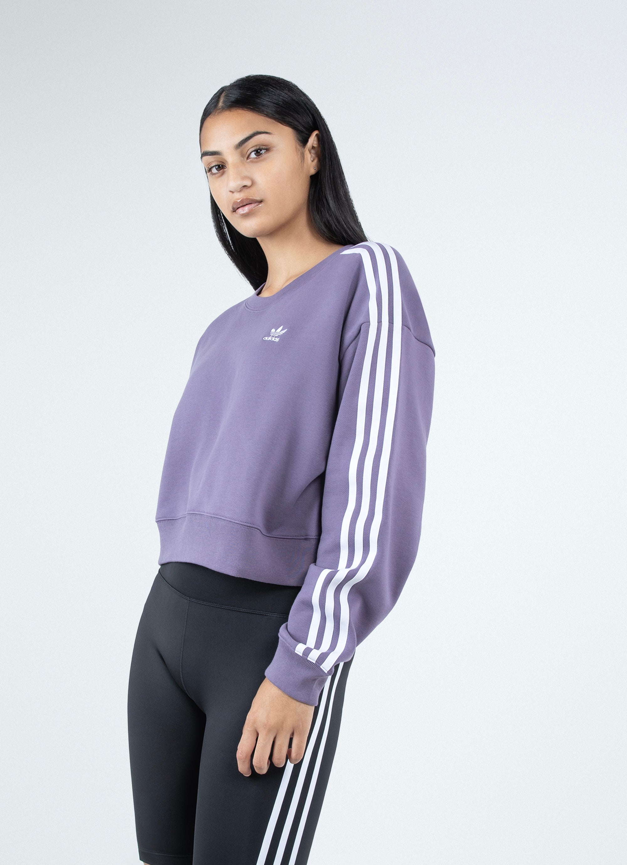 Adidas 3s Sweatshirt - Womens in Purple