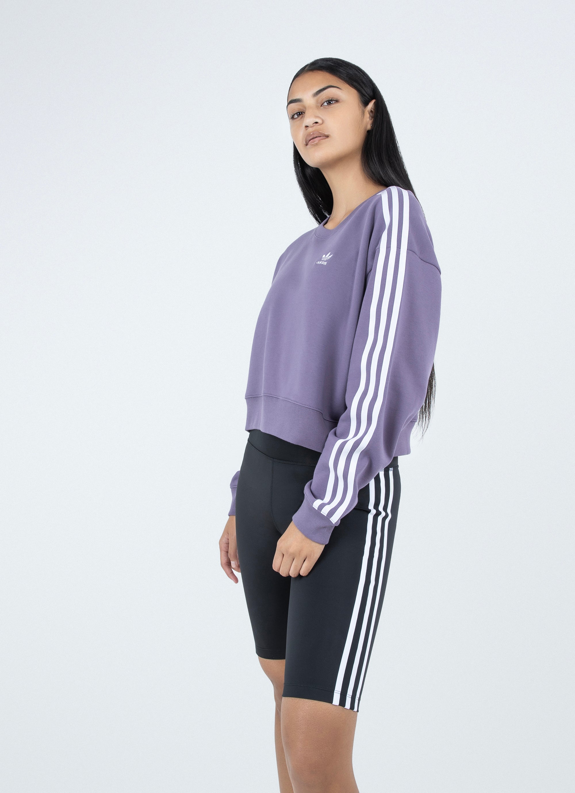 Adidas 3s Sweatshirt - Womens in Purple