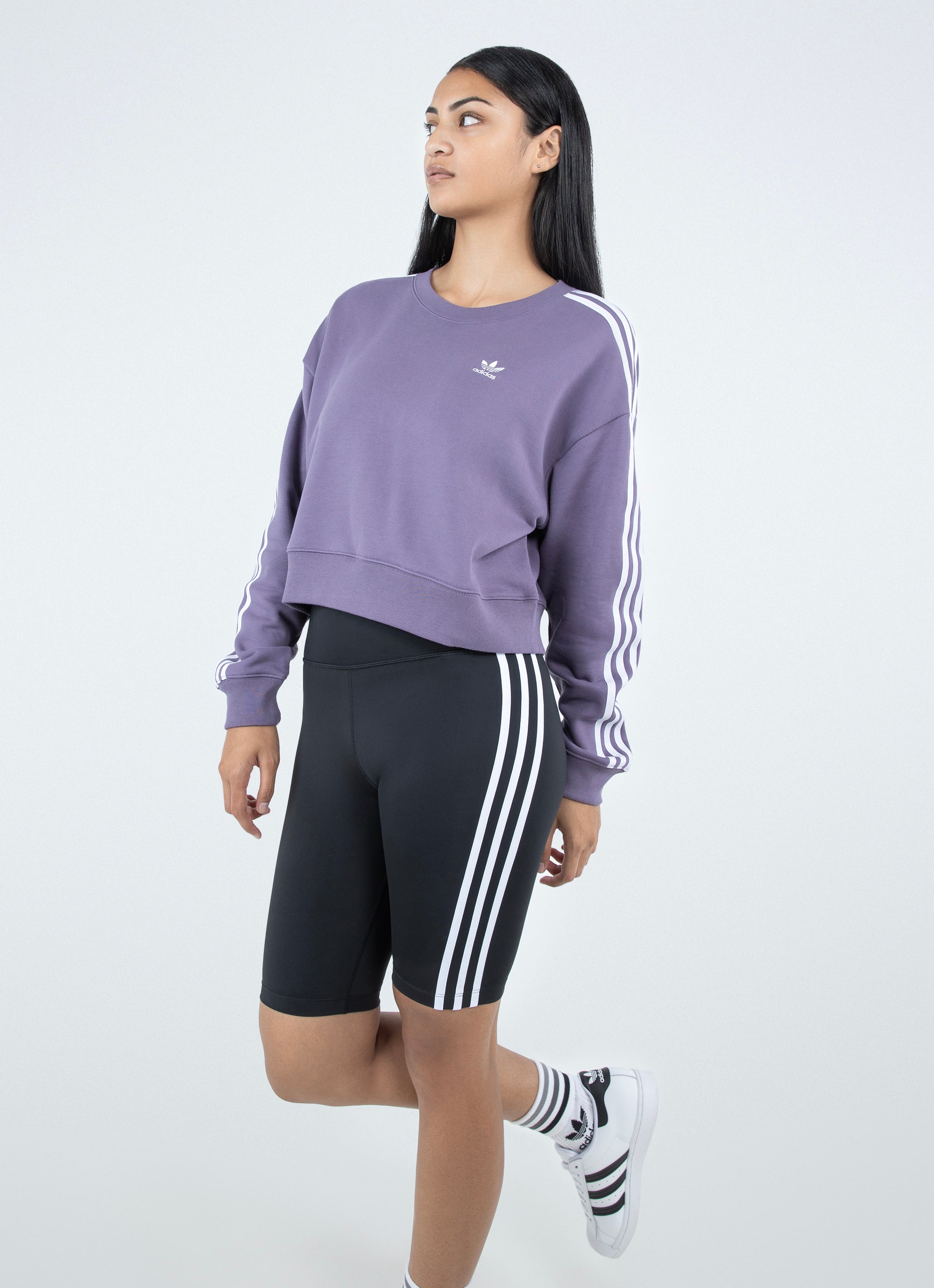 Adidas 3s Sweatshirt - Womens in Purple