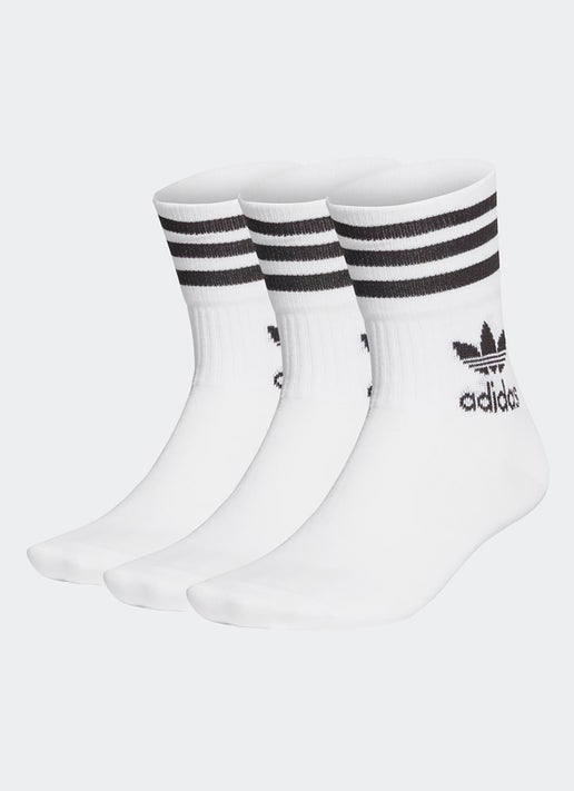 Adidas Originals Mid Crew 3-pair Socks in White | Red Rat