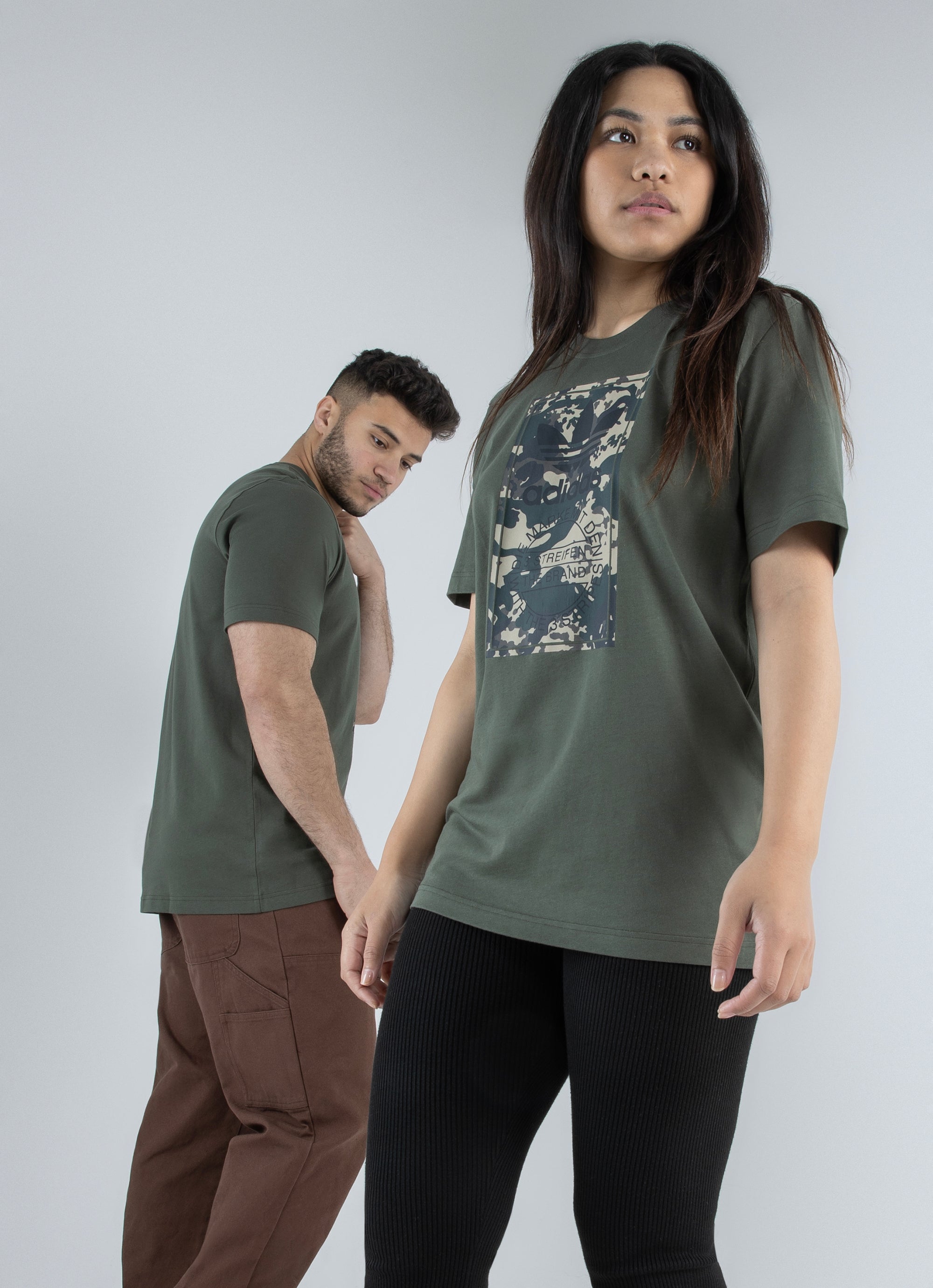 Adidas Original Graphics Camo Tongue Label Tee in Green | Red Rat