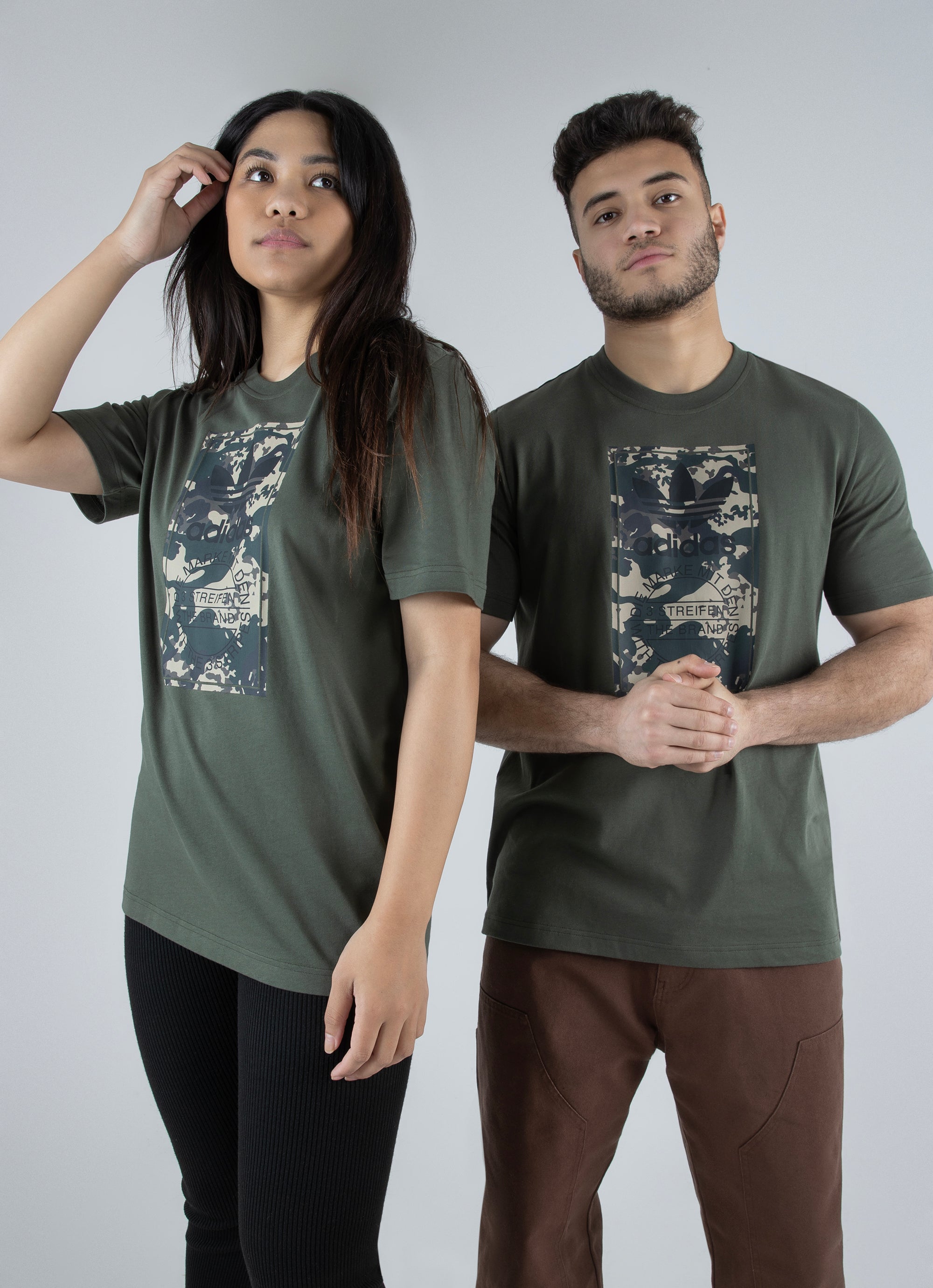 Adidas Original Graphics Camo Tongue Label Tee in Green | Red Rat