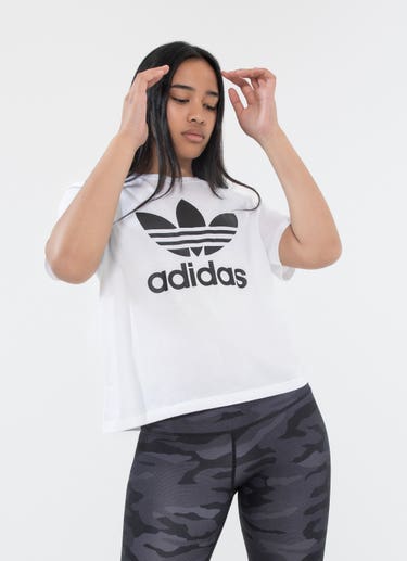 Adidas Original Trefoil Boxy Tee - Womens in White