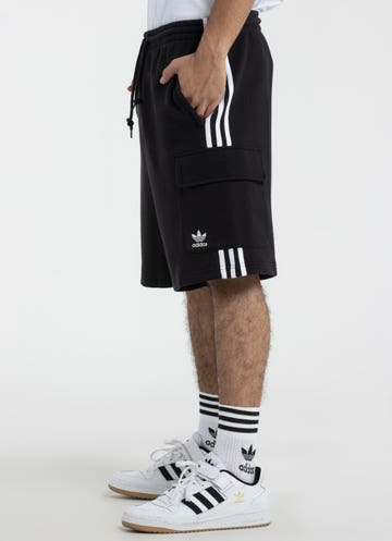 Adidas Originals 3 Stripe Cargo Short in Black | Red Rat