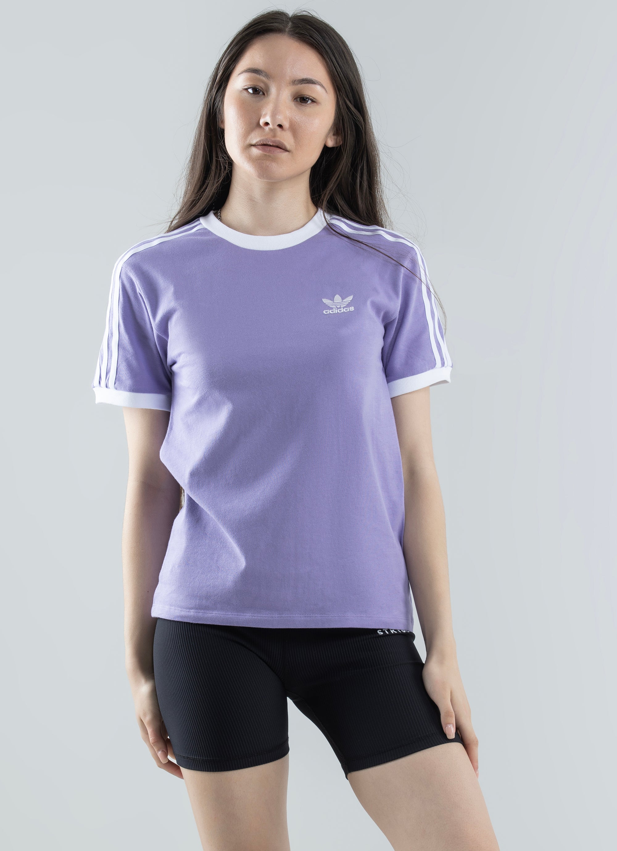 radar blotte Lærerens dag Adidas Originals 3 Stripes Tee - Womens in Purple | Red Rat