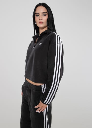 Adidas Originals Adicolor Classic Polar Fleece Half Zip Sweatshirt - Womens in Black
