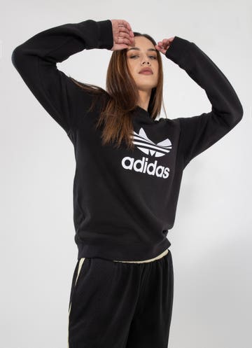 Adidas Originals Adicolor Classics Trefoil Crewneck Sweatshirt in Black
