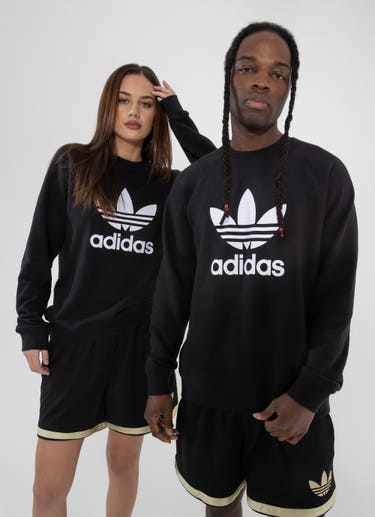 Adidas Originals Adicolor Classics Trefoil Crewneck Sweatshirt in Black