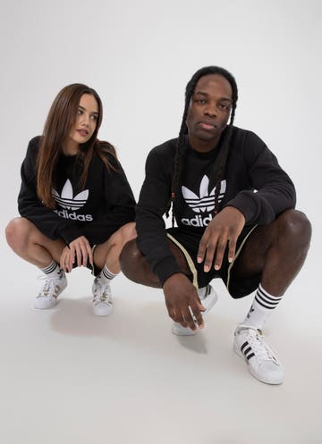 Adidas Originals Adicolor Classics Trefoil Crewneck Sweatshirt in Black