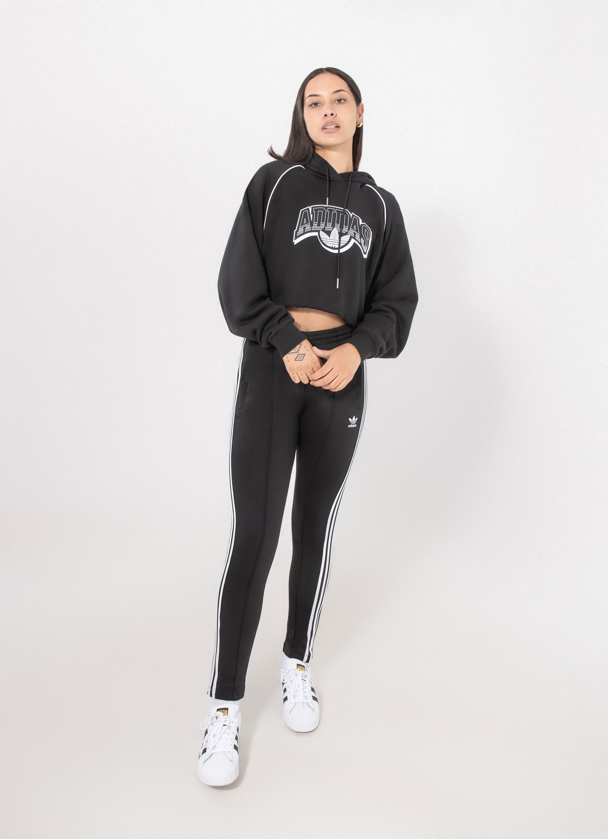 Adidas Originals Cs Crop Hoodie - Womens in Black
