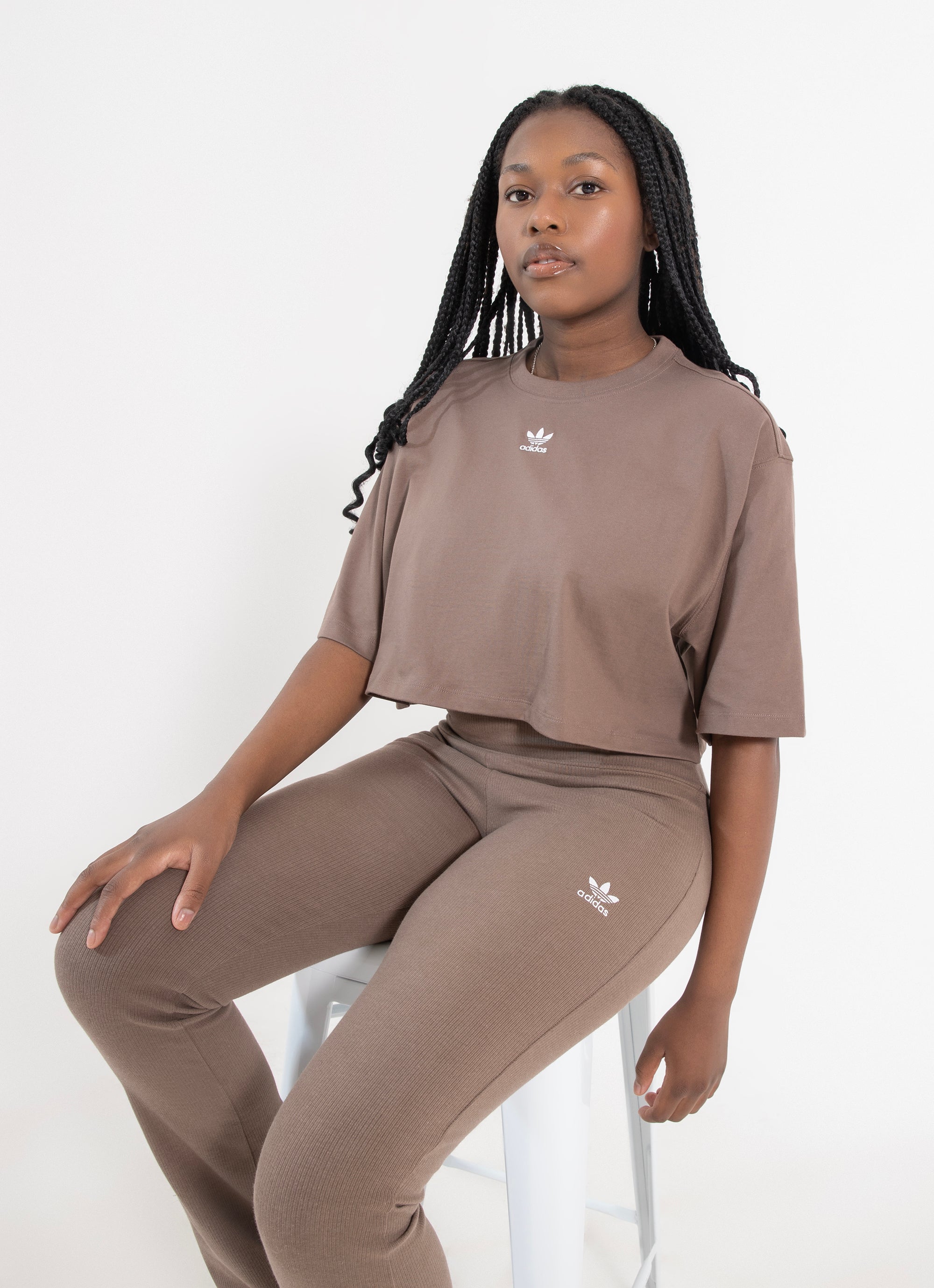 Adidas Originals Essentials Crop Top - Womens in Brown
