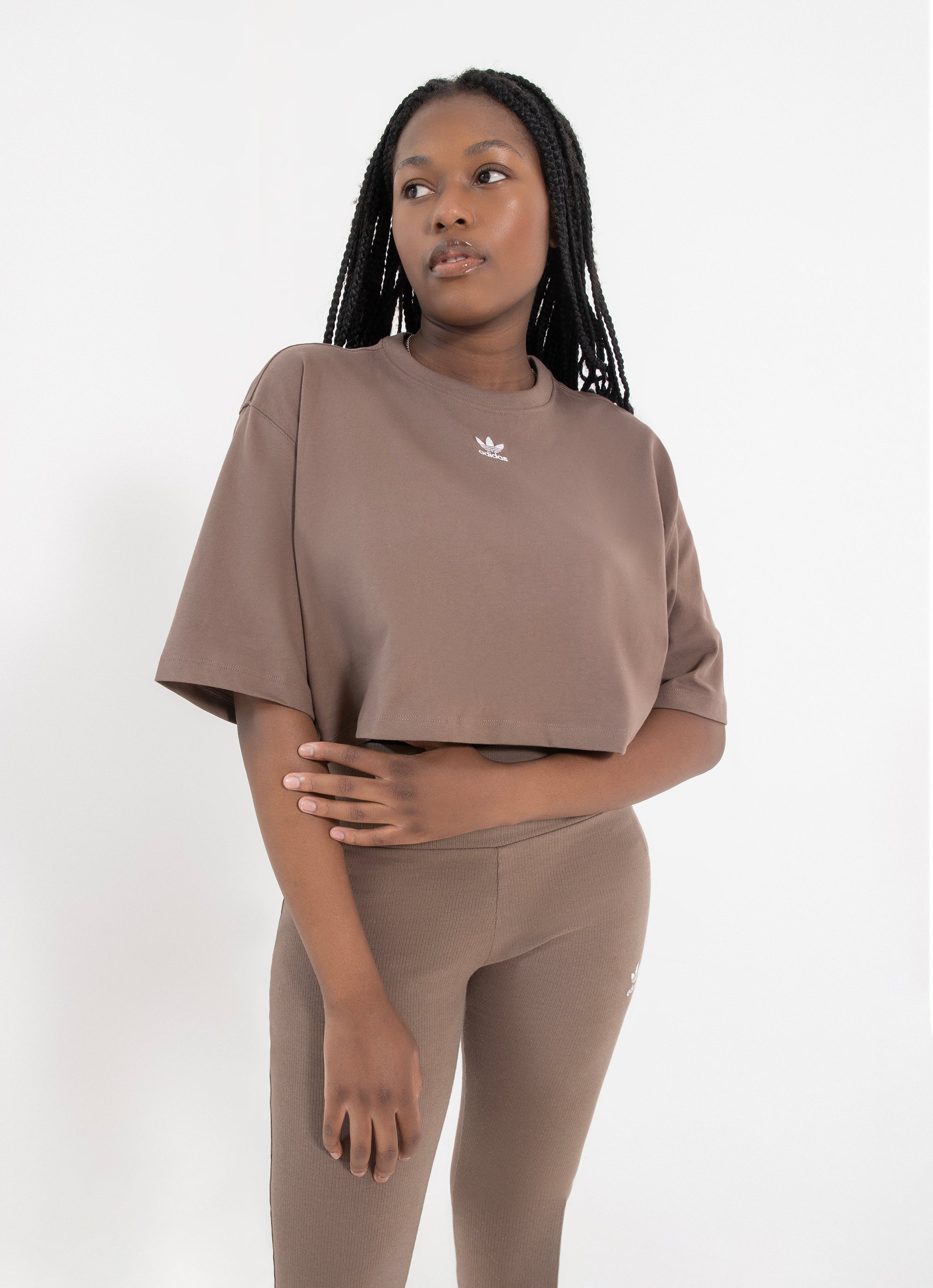 Adidas Originals Essentials Crop Top - Womens in Brown