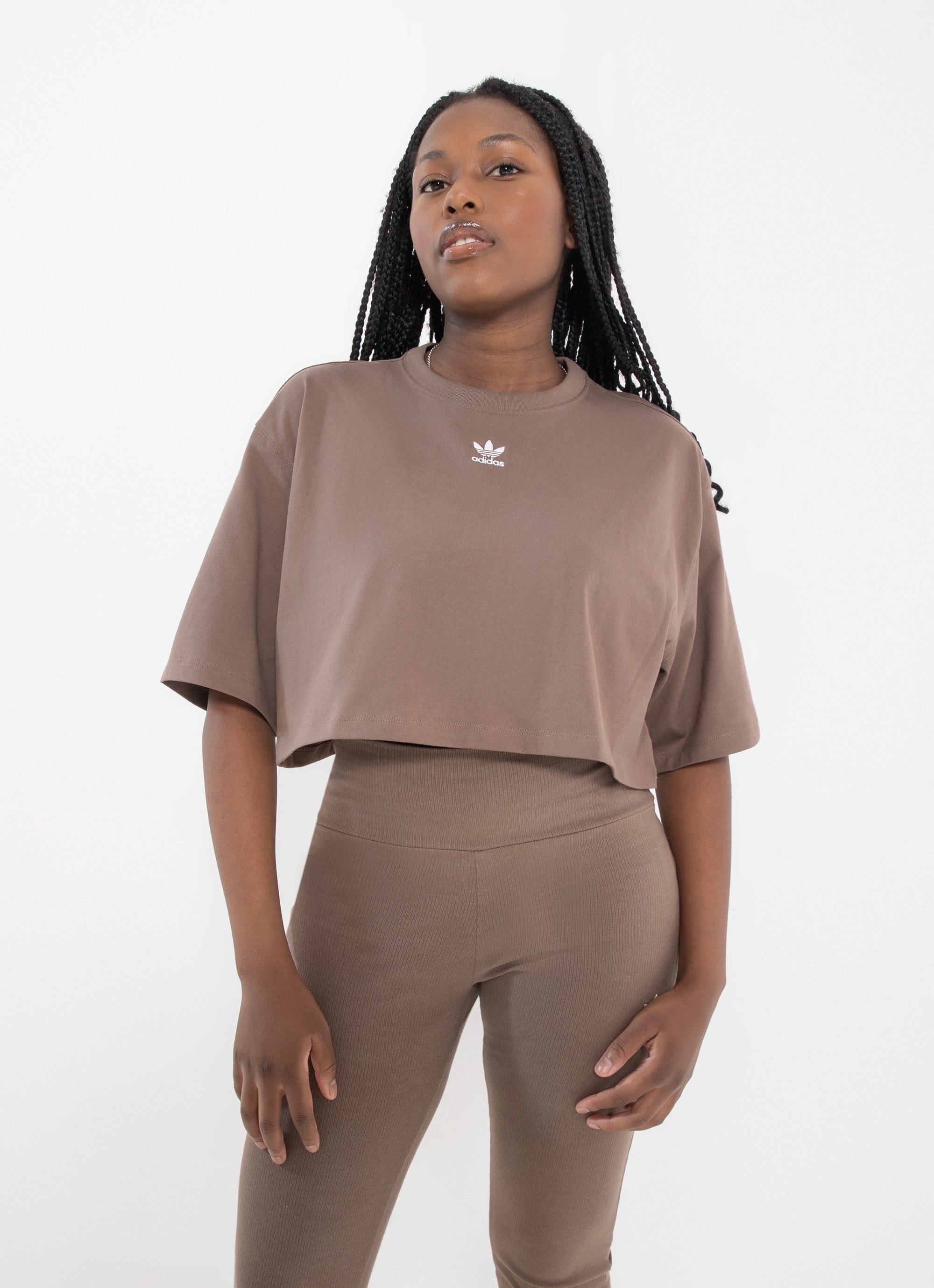 Adidas Originals Essentials Crop Top - Womens in Brown