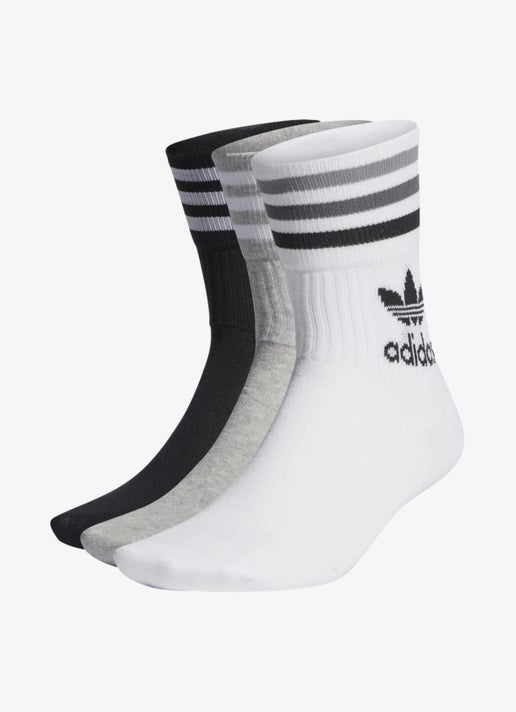 Adidas Originals Mid Cut Crew Socks in White | Red Rat