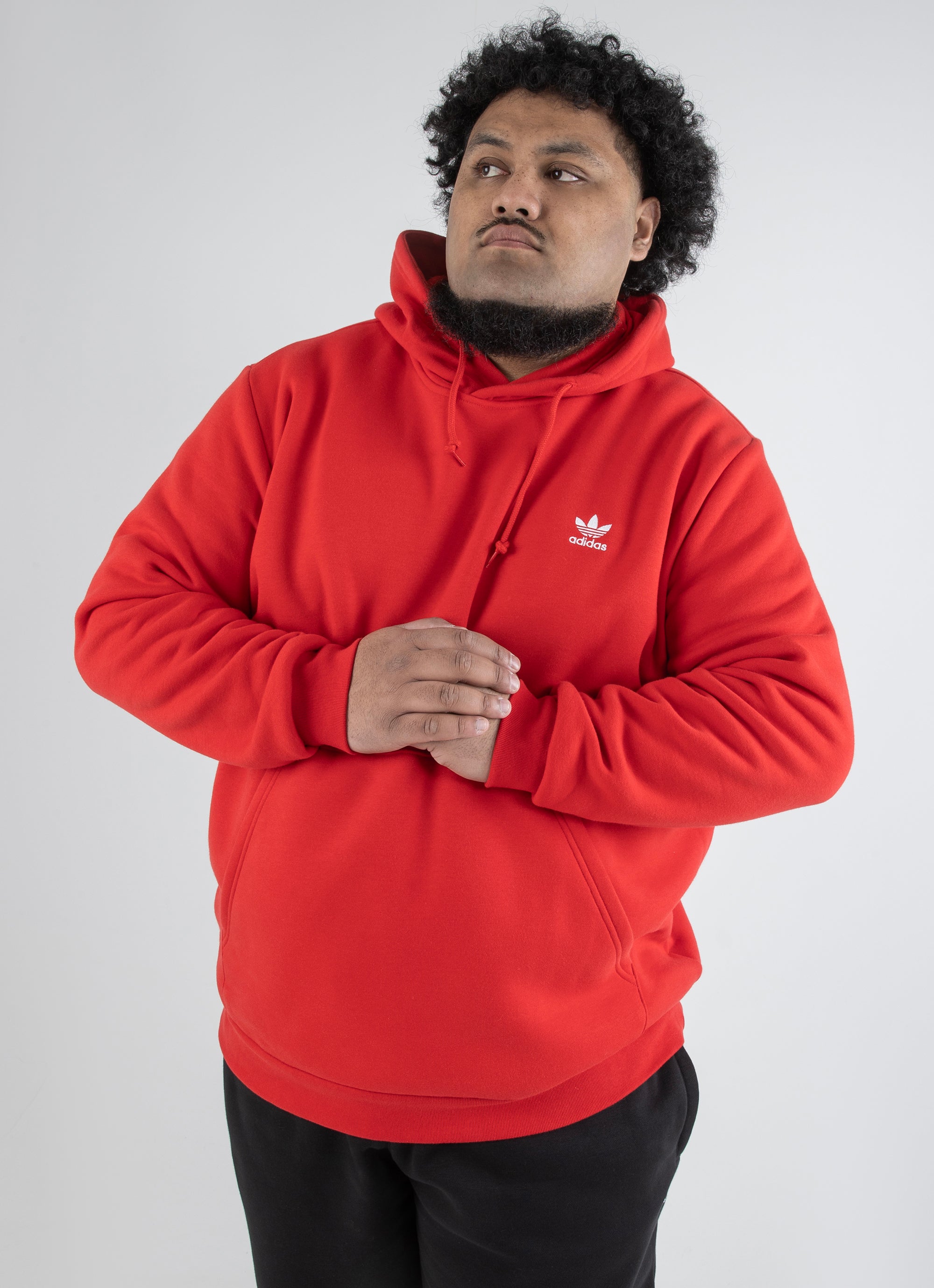 Adidas Originals Trefoil Essentials Hoodie - Big & Tall in Red | Red Rat