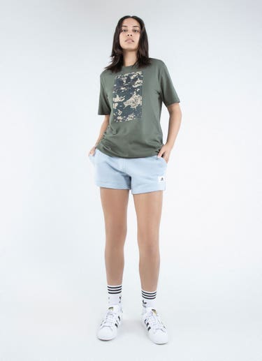 Adidas Sportswear Lounge French Terry Shorts  - Womens in Blue