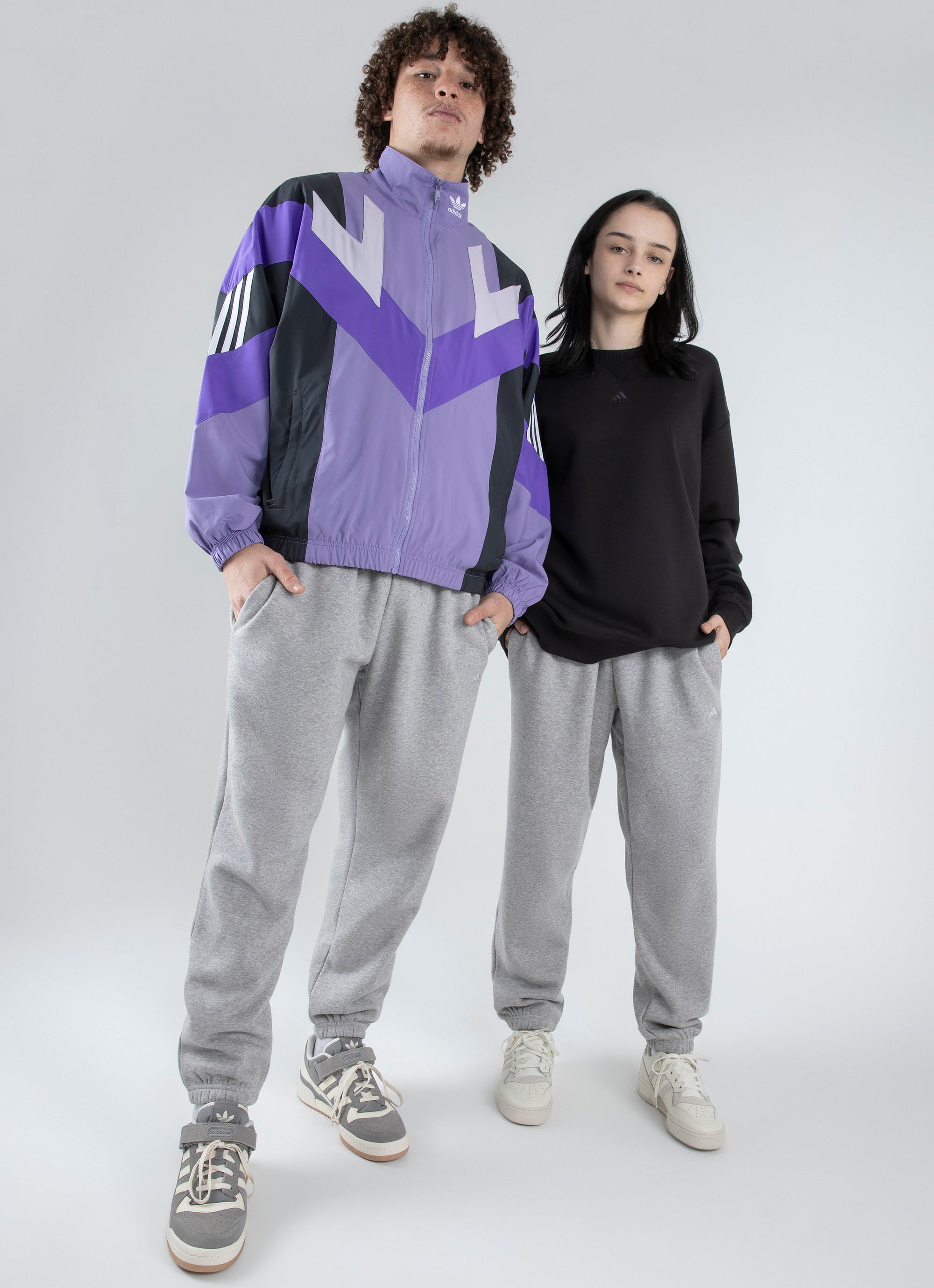 Adidas Sportswear Track Pants in Grey Red Rat