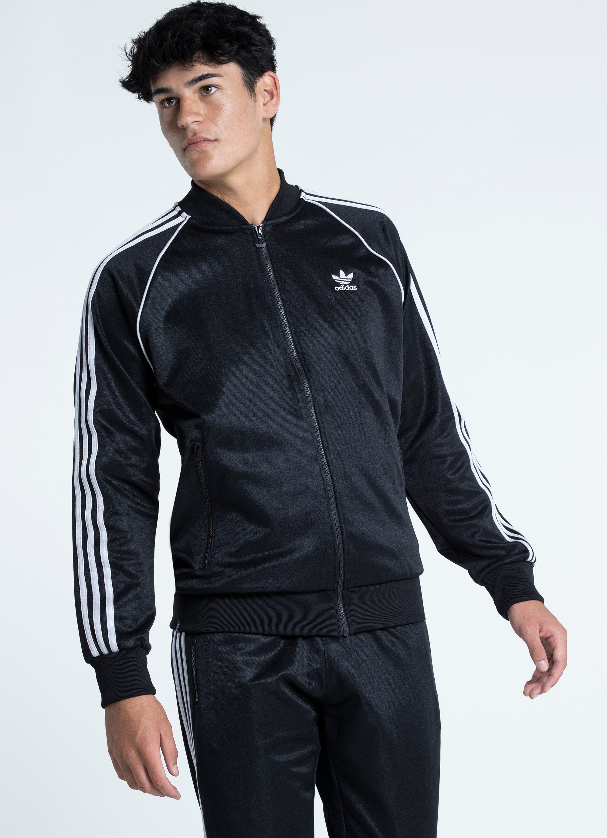 adidas superstar track top black