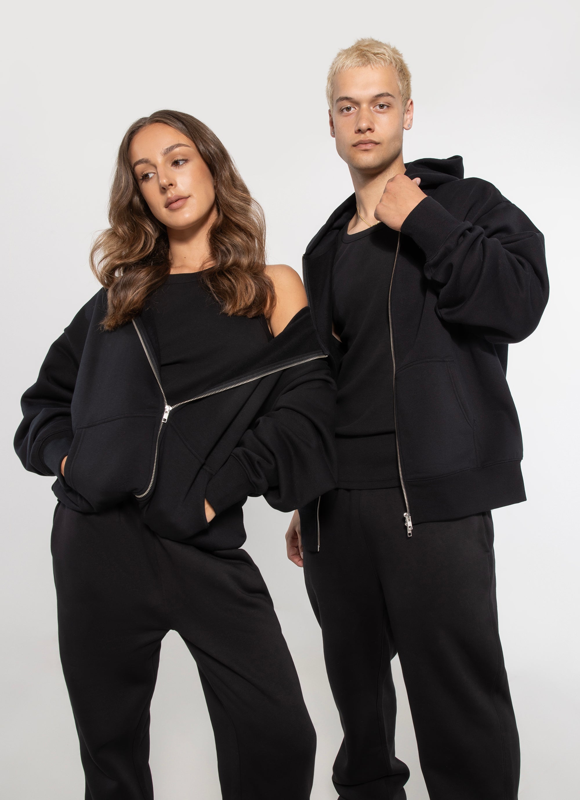 As Colour Heavy Zip Hoodie - Ultra Heavyweight 400gsm in Black