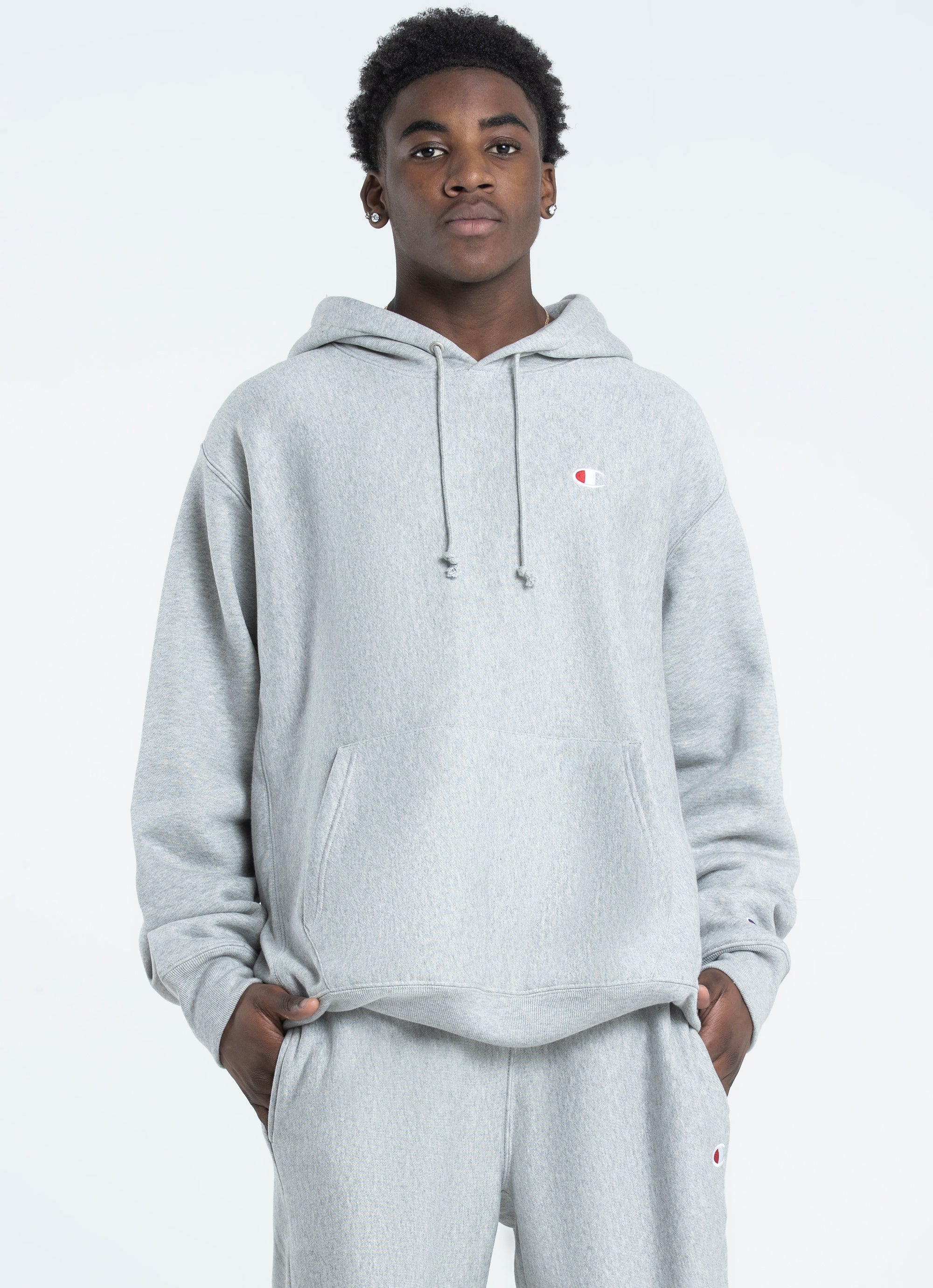 Champion Men's Reverse Weave Hoodie - Gray - Hoodies