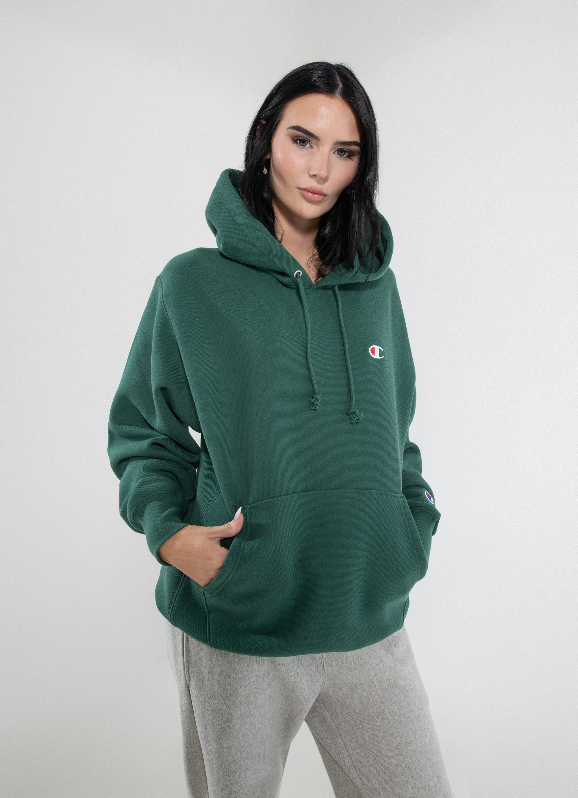 Champion Reverse Weave Hoodie in Green