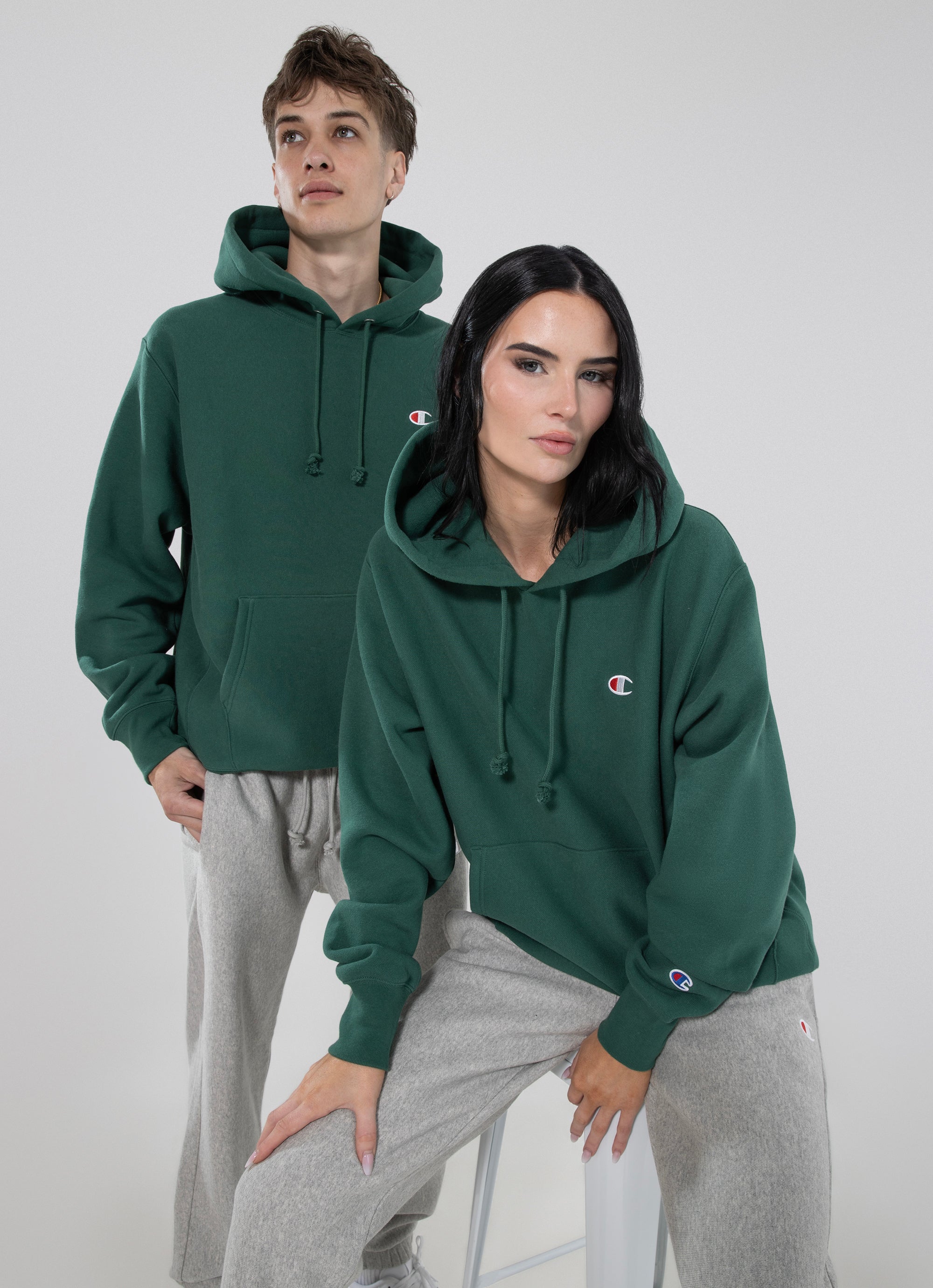 Champion Reverse Weave Hoodie in Green