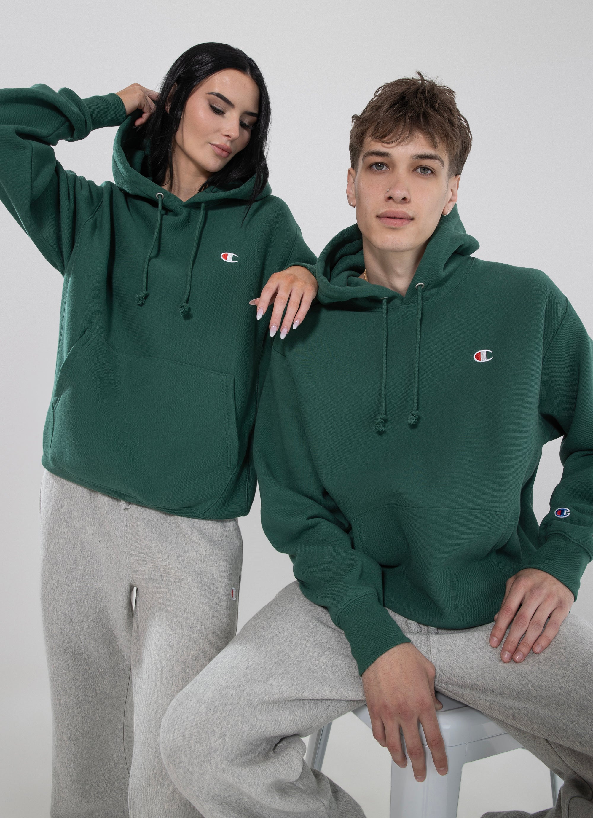 Champion Reverse Weave Hoodie in Green