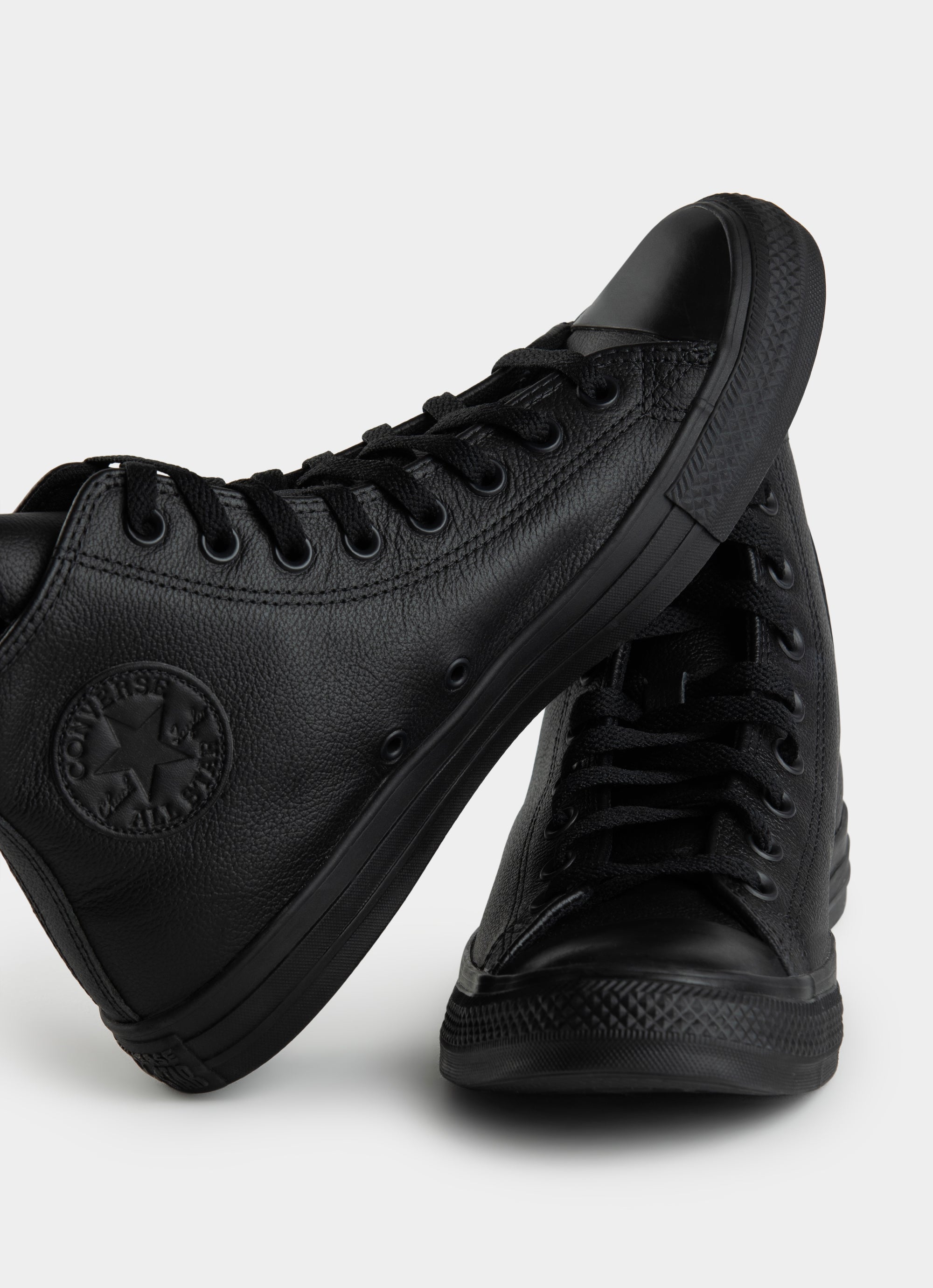 Converse Chuck Taylor All Star High Monochrome 'leather' Shoe in Black