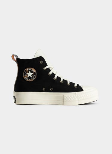 Converse Chuck Taylor All Star Lift Platform Tortoise Shoes - Womens in Black