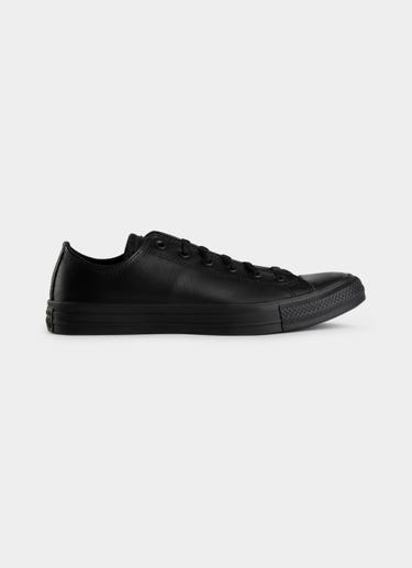 Converse Chuck Taylor All Star Low 'leather' Monochrome Shoe in Black