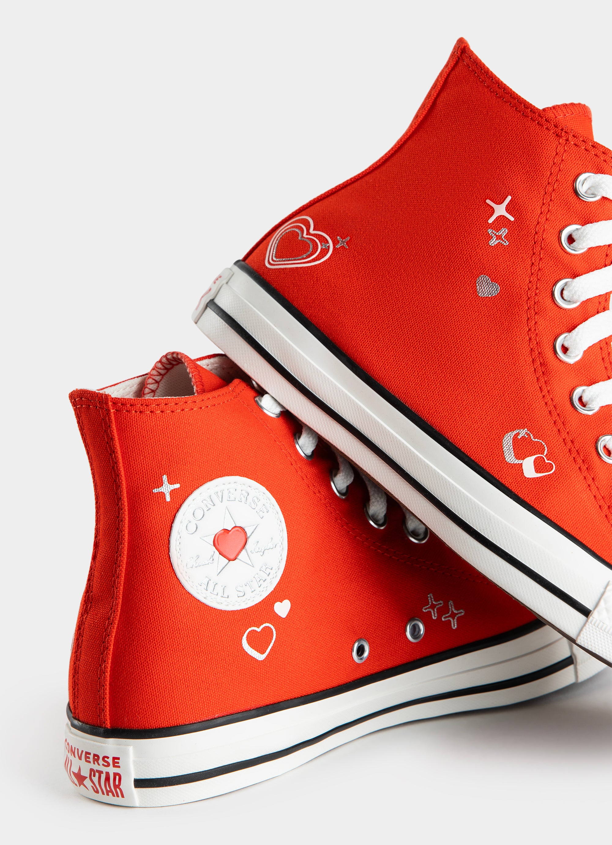 Converse Chuck Taylor All Star Y2k Heart Hi Top Fever Dream Shoes Womens in Red Red Rat