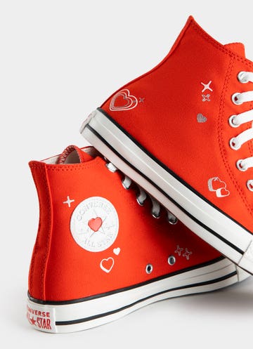 Converse Chuck Taylor All Star Y2k Heart Hi Top Fever Dream Shoes - Womens in Red