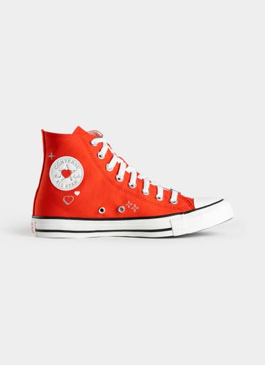 Converse Chuck Taylor All Star Y2k Heart Hi Top Fever Dream Shoes - Womens in Red