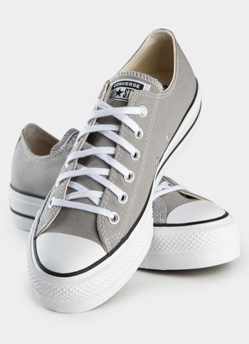 Converse Chuck Taylor All Start Lift Low Shoes - Womens in Grey