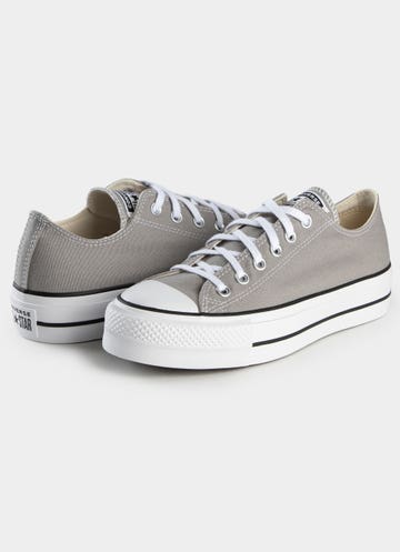 Converse Chuck Taylor All Start Lift Low Shoes - Womens in Grey