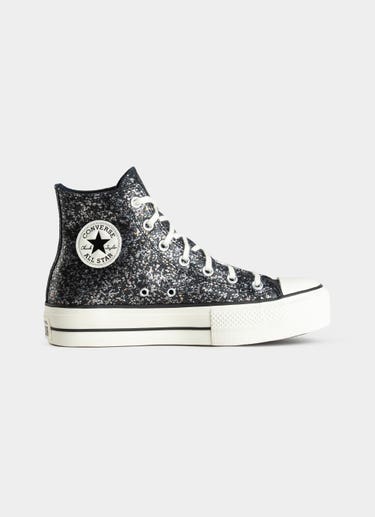 Converse Chuck Taylor Lift Shinefetti Hi Shoes - Womens in Black
