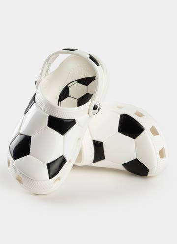 Crocs Classic Soccer Ball Clog - Kids in White