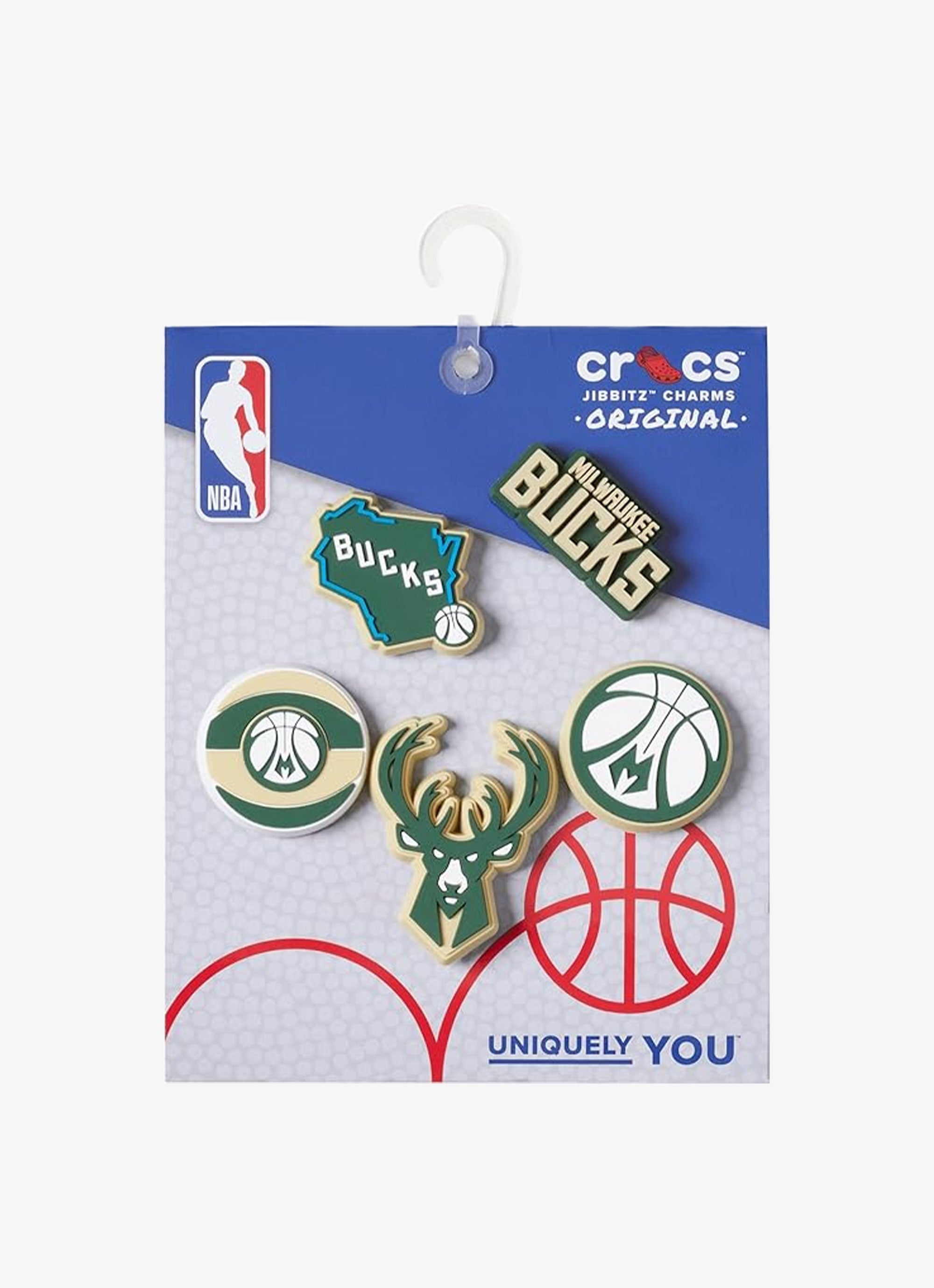 Crocs Jibbitz Nba Milwaukee Bucks 5pc Pack in Multi Red Rat