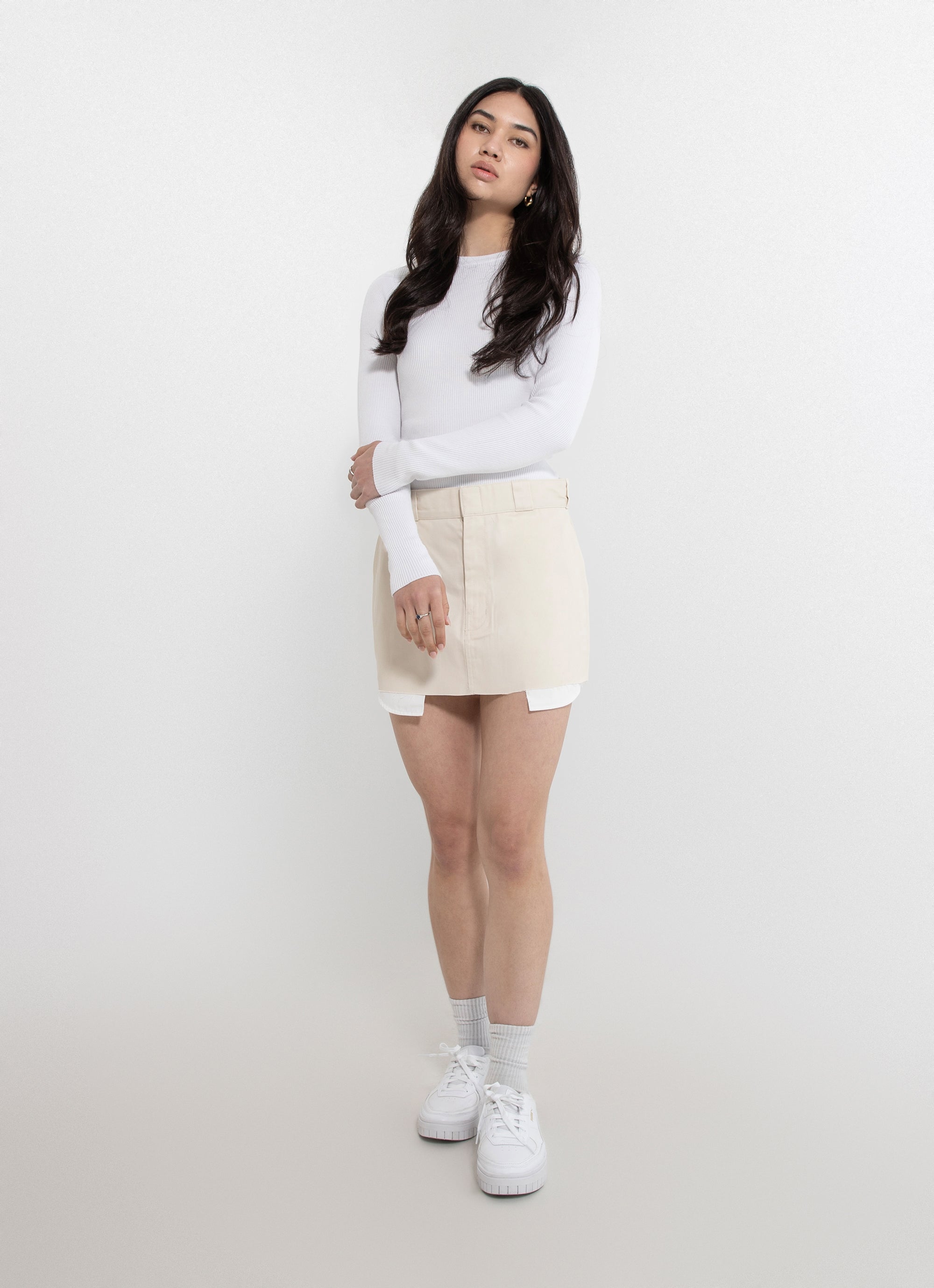 Dickies 874 Mini Skirt - Womens in Beige | Red Rat