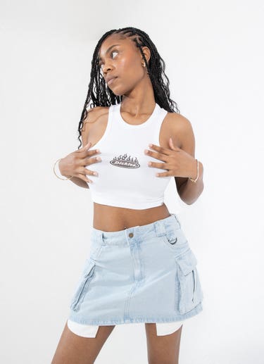 Dickies Fire Boy Crop Tank - Womens in White