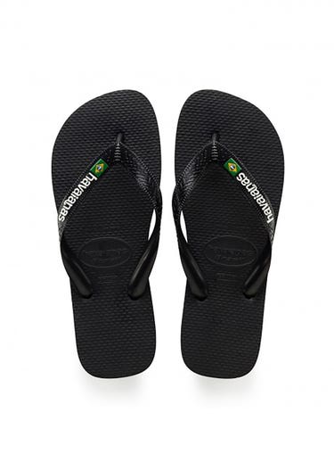 Havaianas Brazil Logo Jandals - Kids in Black