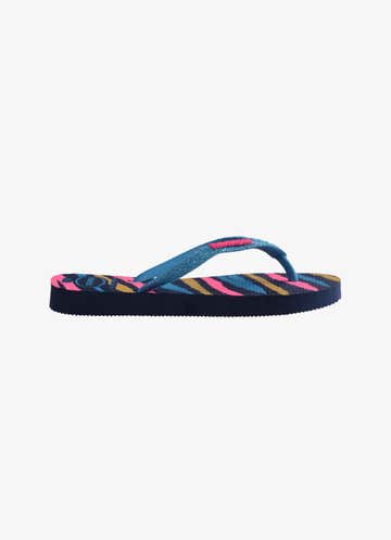Havaianas Slim Glitter Flip Flops - Kids in Blue
