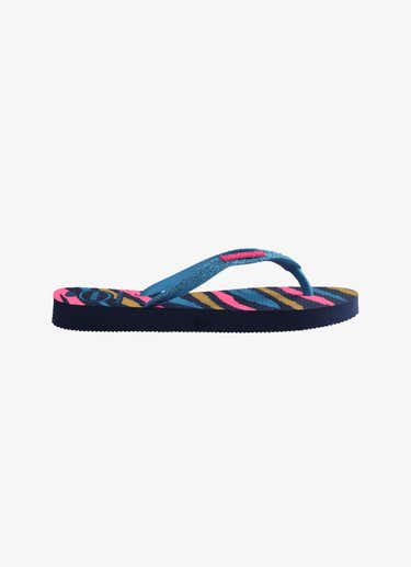 Havaianas Slim Glitter Flip Flops - Kids in Blue