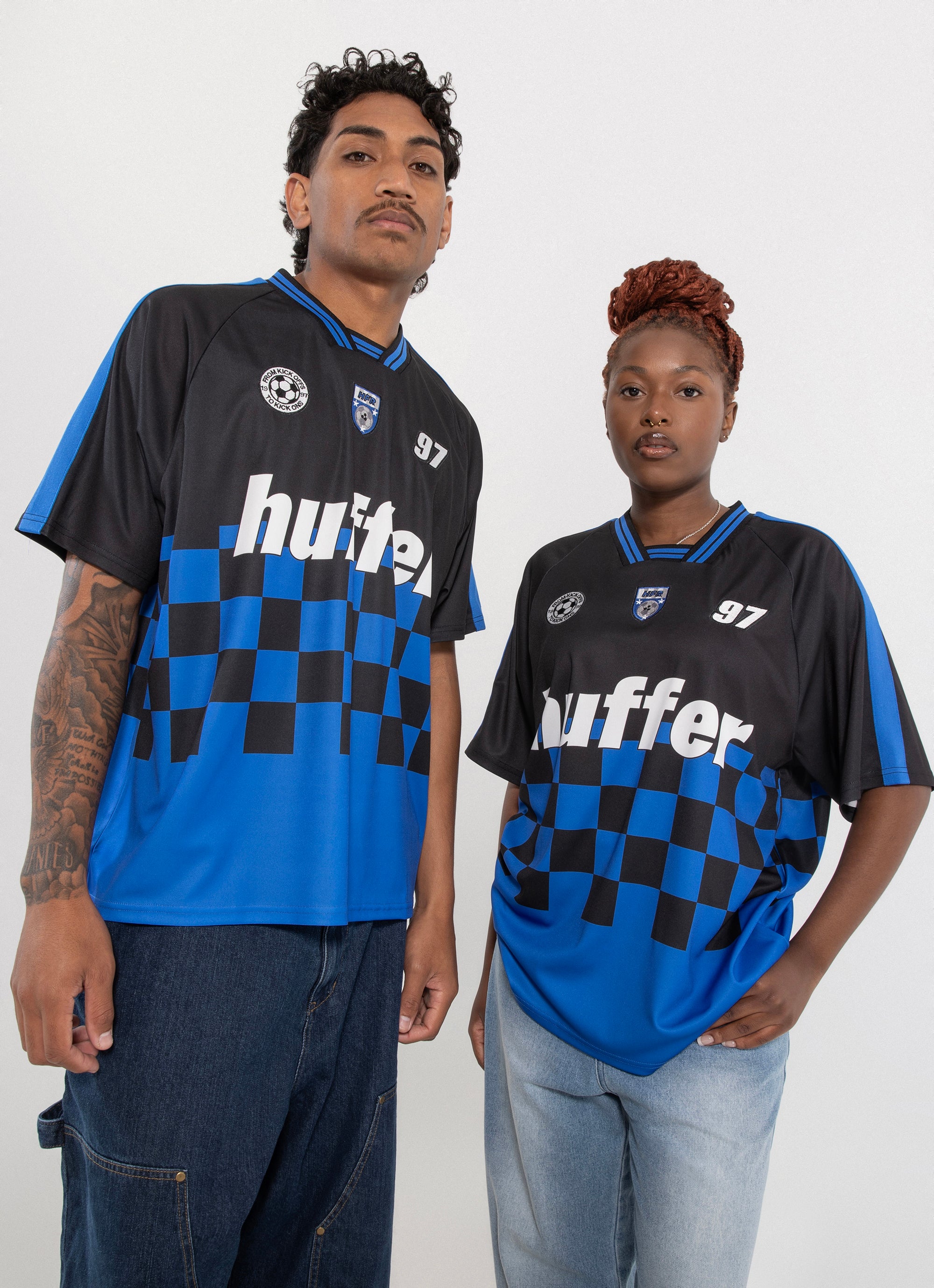 Huffer Offside/striker Jersey Tee in Blue | Red Rat