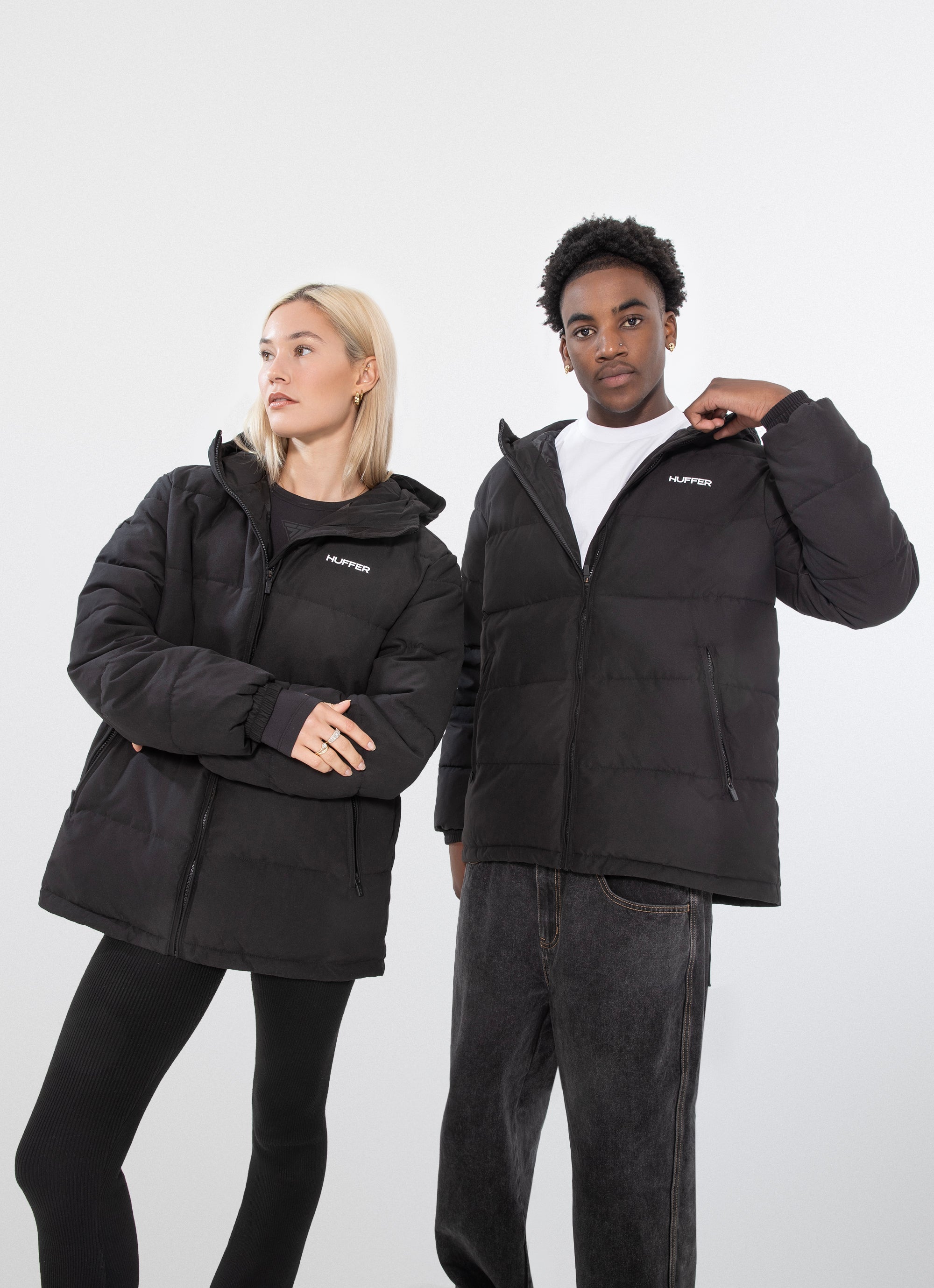 HUFFER NO COMPLY PUFFER XL ブラック Huffer Puffer Jacket in Black | Red Rat