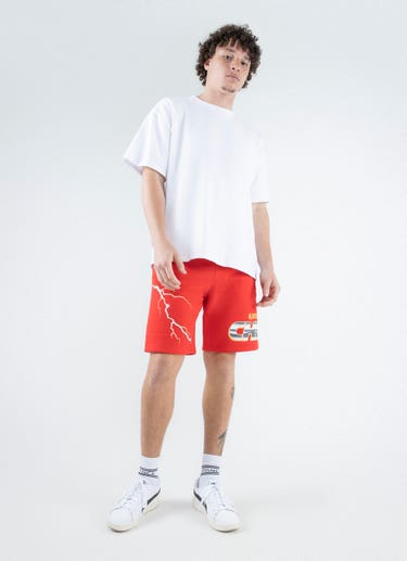 Majestic Lightning Chief Fleece Short in Red