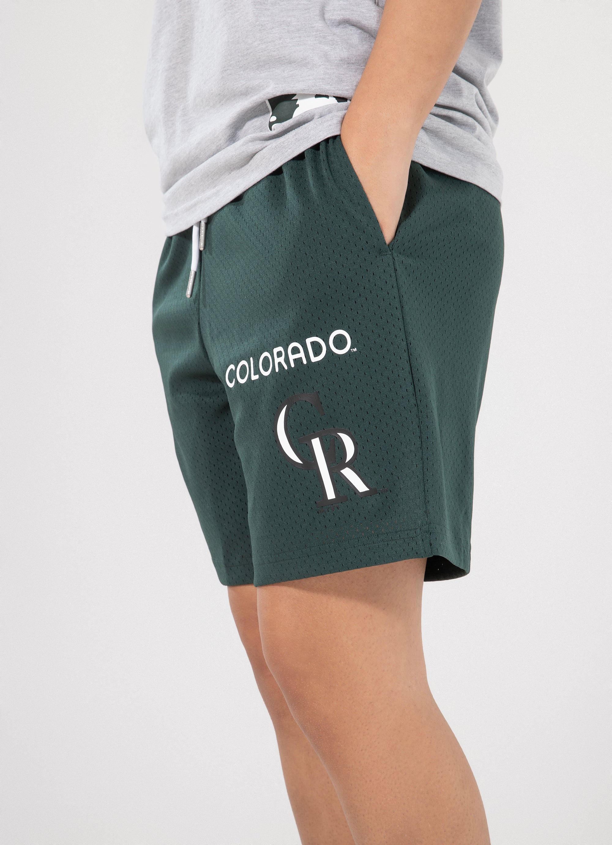 Majestic Mlb Colorado Rockies City Connect Mesh Short in Green