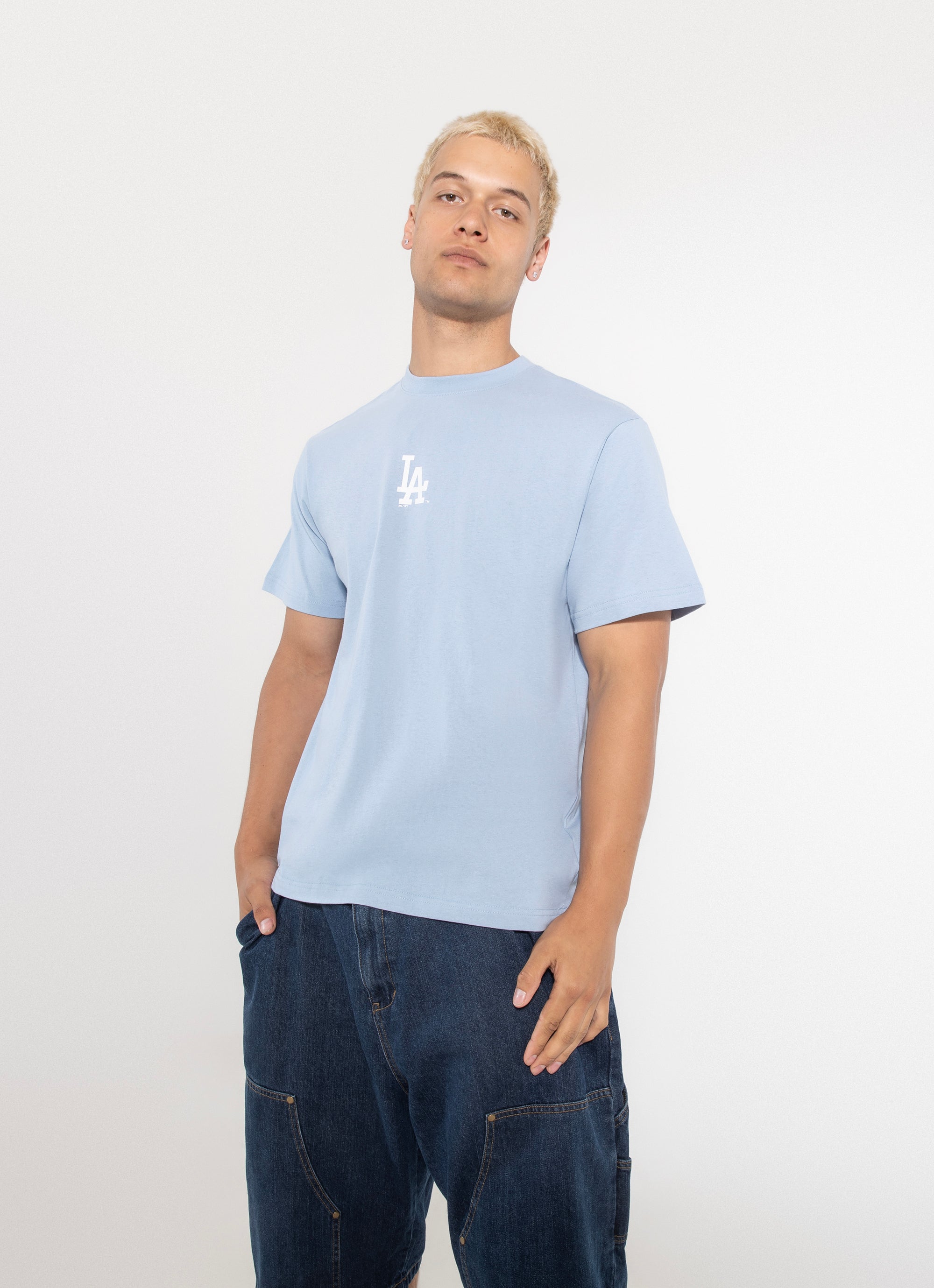 Majestic Mlb Los Angeles Dodgers Gel Logo Tee in Blue | Red Rat