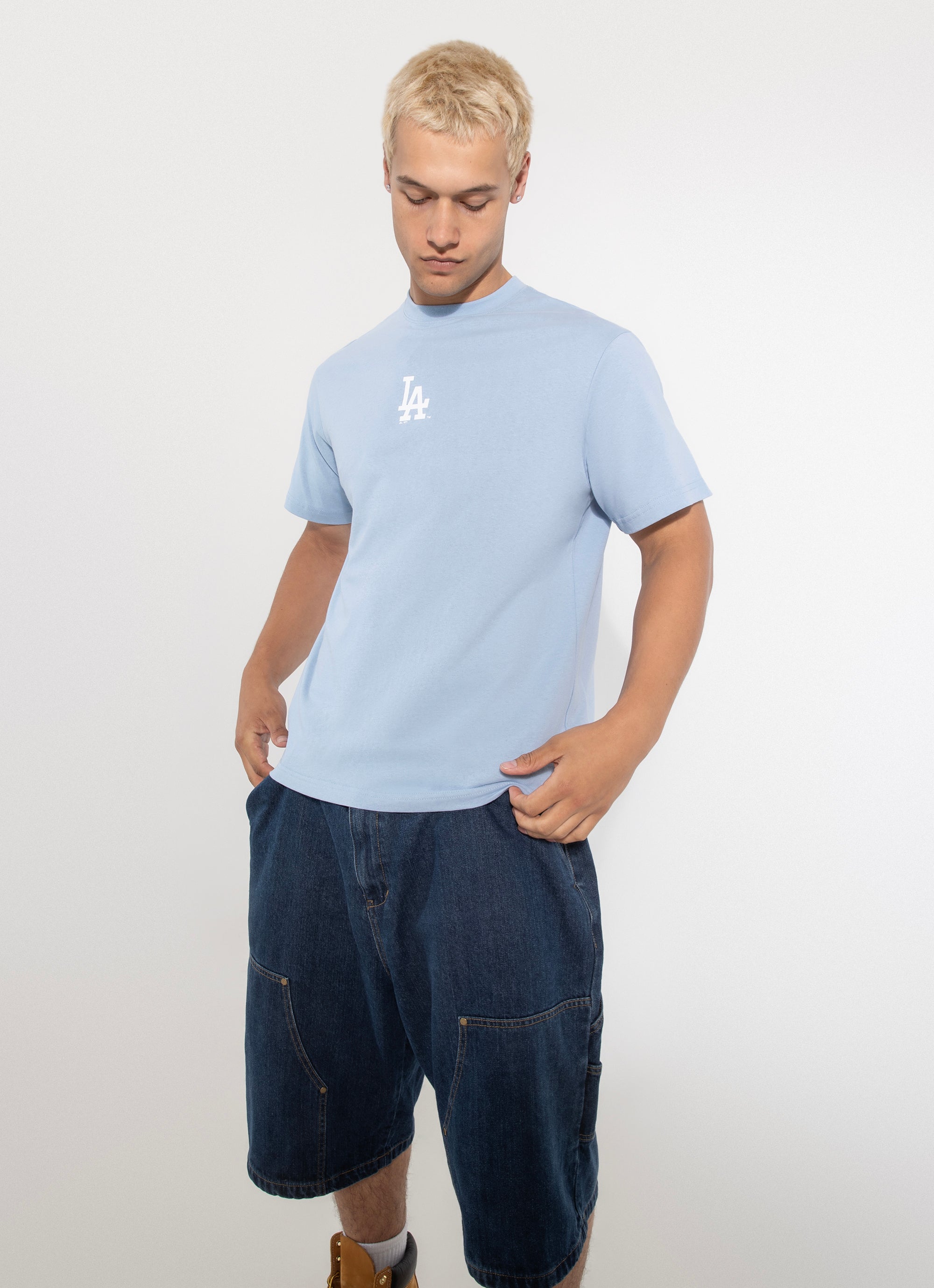 Majestic Mlb Los Angeles Dodgers Gel Logo Tee in Blue | Red Rat